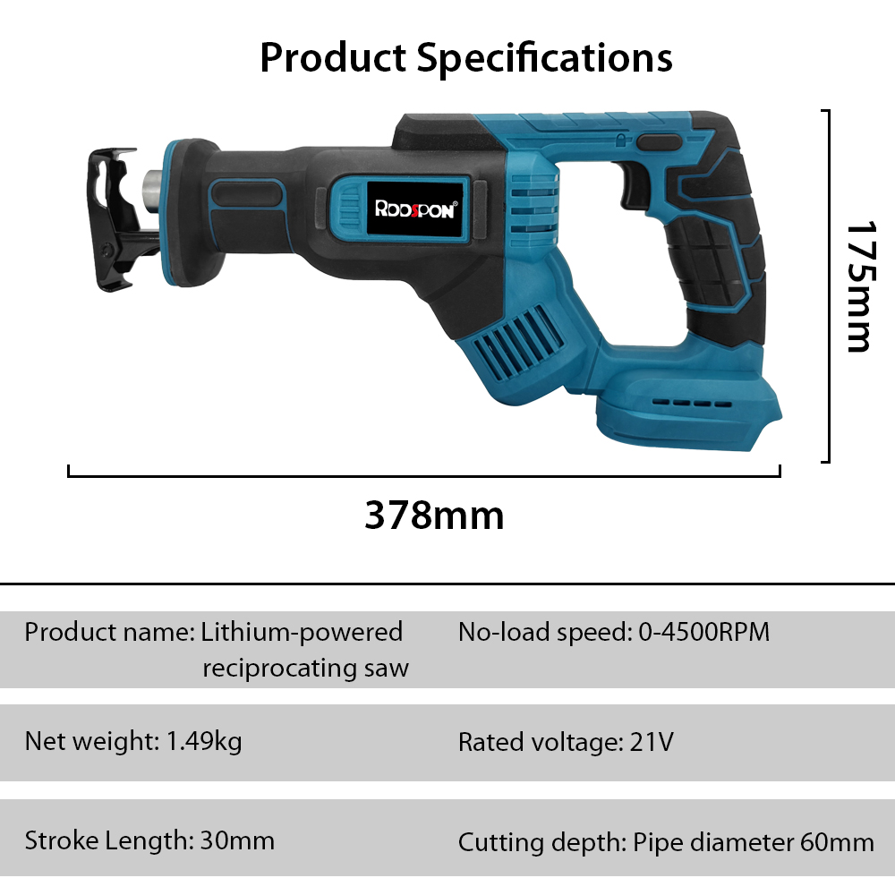 Reciprocating Saw Cordless - Elektryczna piła szablasta, duży model, z