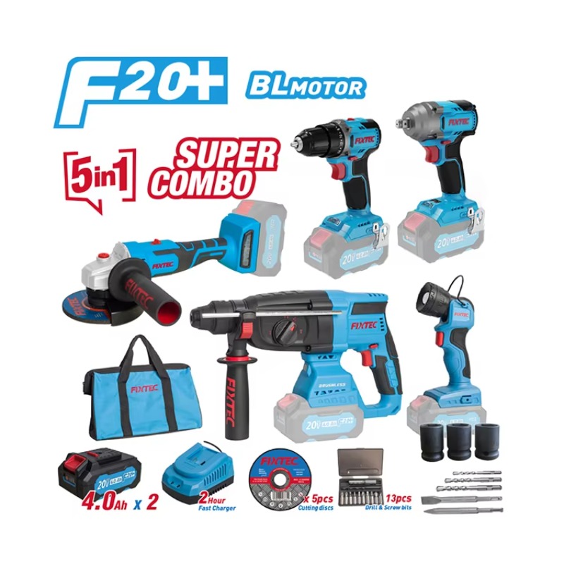 Power Tools Combo Kits - Zestaw elektronarzędzi 20V, akumulatorowy, bezszczotkowy, combo