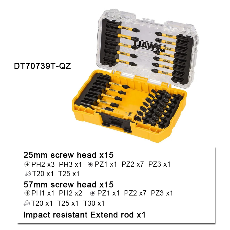 Zestaw wkrętaków DeWalt 31-czę – Power Tools Yellow And Black recenzja i cena